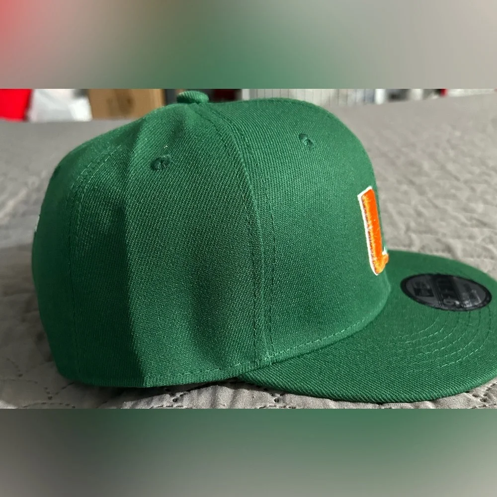 πUM Green Snapback Cap with Orange and Green Logo - Picture 2 of 4